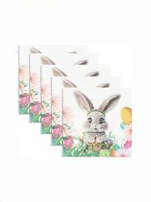 20pcs/40pcs/60pcs 2-Ply Soft Easter Bunny Printed Lunch Napkins, 33cm X 33cm Paper Napkins For Party, Disposable Hand Towels, Decorative Paper, Birthday Graduation Wedding Anniversary