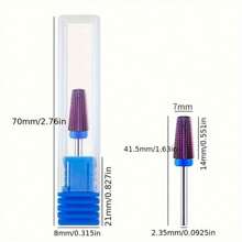 1 pezzo e set da 5 pezzi Punte per trapano in acciaio al tungsteno dal design a trapezio colorato e affusolato, fresa a barilotto in carburo, punte per limatura unghie, strumenti professionali per la arte di unghie - Multicolore - Visualizzare 4