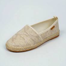 Women's Original Breathable Fashion Versatile Woven Straw Rope Soft Bottom Loafer Casual Slip-On Boat Shoes, Plus Size Up To 43 - Beige - View 6