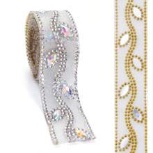 Tiras de piedras de strass de vidrio con ajuste en caliente - 2.2cm (0.866 pulgadas) de ancho x 1 yarda 90cm (35.43 pulgadas) Tiras de piedras decorativas para planchar para DIY en ropa, bolsas, zapatos, decoración del hogar y accesorios