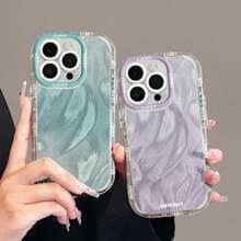 Funda protectora de chifón simple con degradado compatible con iPhone 16 Pro Max/15 Plus, funda de teléfono con estilo anti caídas compatible con iPhone 14, 13, 11