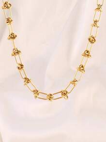 1pc Stainless Steel Asymmetric Chain Necklaces For Women Fashion Silver Gold Color Chain Necklace Men Jewelry Gift - Necklace - View 8