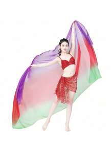 1pc Belly Dance Scarf Chiffon Veil Gradual Dance Scarves Bellydance Hand Thrown Shawls Oriental Dance Performance Props - Multicolor - View 10