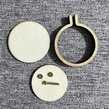 5/10 piezas Aros de bordado de madera mini de 4 cm, marco para punto de cruz manualidades DIY, kit de costura con círculo de bordado - Multicolor - Ver 6