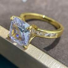 1 件时尚创意闪亮独特波西米亚风格结婚/订婚戒指，适合女性日常佩戴 - 彩色 - 查看 3