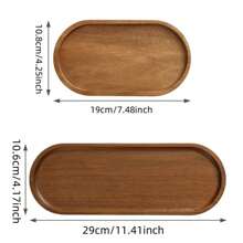 2pcs Elegant Wooden Serving Tray, Breakfast Tray, Wooden Tray, Acacia Wooden Tray, Multifunctional Snack Tray, Cake Tray, Bread Tray, Perfect For Coffee Table Desserts, Cakes& Snacks Ideal For Restaurants & Kitchens, Multi-Purpose, Bathroom Accessories, All Seasons