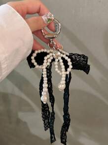 1 件可爱时尚芭蕾舞鞋蕾丝蝴蝶结手机链吊坠兼容 iPhone 通用配件美观钥匙扣装饰