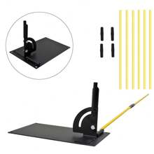 Golf Alignment Stick's Plate Training Swing Practice Aid Stick Holder - Black - View 10