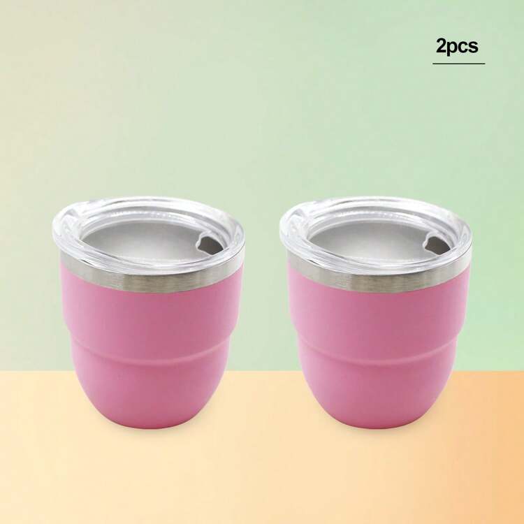 1 件/2 件 4 盎司 Yt 杯喷涂迷你 304 不锈钢多色双层便携式保温杯，居家、办公室、夏季饮具、旅行配件、生日礼物 - 彩色 - 查看 14