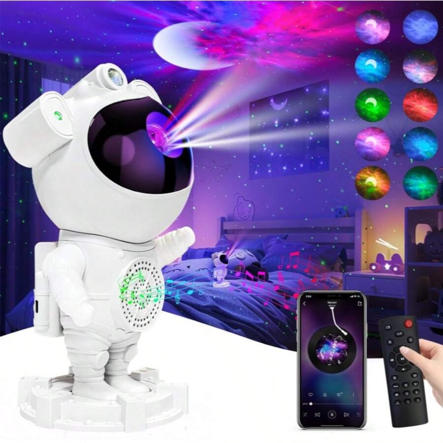 GALAXY ASTRONAUT PROYECTOR – LUZ LED 360° + BLUETOOTH + CONTROL REMOTO