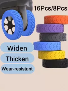 20/16/8/1pc Luggage Spinner Wheel Covers, Portable Luggage Wheel Protectors, Colourful Silicone Luggage Wheel Covers For 8 Wheel Spinner Luggage Sets, Office Wheelchair Noise Reducing Wheel Covers, Anti Abrasion, Anti Noise Luggage Covers, Luggage Protectors , Holiday Travel Essentials , Travel Accessories, Hand Carrying Luggage Wheel Covers For Most Wheeled Luggage Sets. - Multicolor - View 6