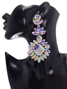 Luxury Crystal Long Drop Earrings Women Fashion Statement Earrings Wedding Party Gifts Accessory Rhinestones Jewelry - Multicolor - View 11