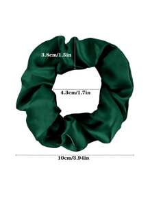 12/6pcs Silky Scrunchies Satin Scrunchies Black Brown Scrunchie Pack Ponytail Holder Hair Scrunchies Silk Scrunchy Hair Tie, Casual Hair Accessories Head Accessories Elastic Band - Green - View 2