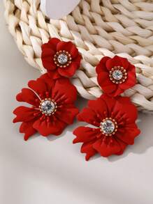 1 对波西米亚彩色花卉设计耳环，多巴胺启发花朵耳环，适合女性，日常和节日配饰