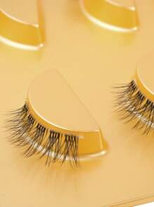 5 Pairs Natural Short Wispy Cat-Eye Transparent-Band Faux Mink Eyelashes Strip Lashes, Lashes, Eyelashes, Fake Lashes - Feather Lashes - View 4