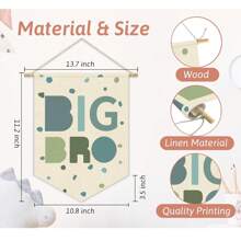 帆布壁挂装饰适用于托儿所、婴儿房、儿童房、小兄弟、大兄弟、兄弟是最好的朋友、大哥哥 - 彩色 - 查看 4