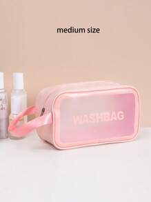 1 Pc Pvc Makeup Bag With A Small Body And Large Storage Capacity,Portable Women's Travel Transparent Waterproof Wash Bag, Storage Bag, Handbag Bag, Multi-Functional Travel Makeup Wash Bag,One Bag Is Versatile And Convenient For Daily Life, Cold Resistant, Waterproof Material, Semi Transparent Frosted Design, Beauty And Makeup Tools
