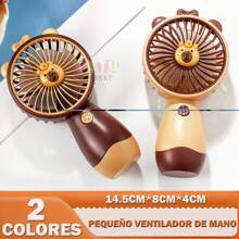 Mini portátil y adorable, con carga USB, este ventilador de escritorio con soporte es ideal para viajar. Ofrece tres niveles de velocidad del viento. Perfecto para actividades al aire libre en verano. La base del ventilador es desmontable (marrón/caqui). - Caqui - Ver 3