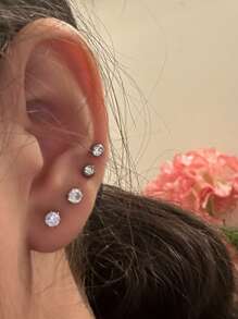 2-10件/套穿孔套件无菌一次性无菌耳洞装置软骨耳屏穿孔枪无痛鼻穿孔工具