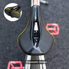 NetHong Bike Saddle Racing Soft Bicycle Seat Saddle Shock Absorption Breathable UK SPOT - Black - View 8