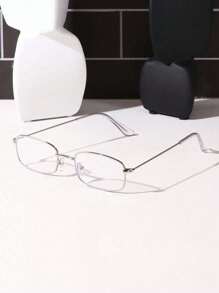 1 件小方形轻便眼镜框，适合窄脸女士，金边，超轻矩形铜合金眼镜复古透明眼镜配件女士眼镜配件 - 均碼 - 查看 2