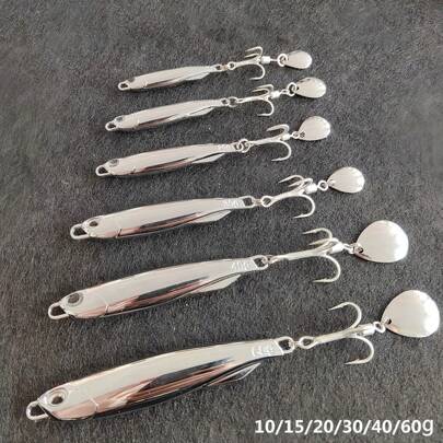 1pc Plated Spoon, Metal Fishing Bait, Hard Bait, Bass Bait, Fishing Bait For Saltwater