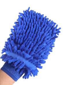 1pc Upgraded Double-Sided Blue Chenille Car Wash Glove