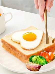 4pcs/Set Fried Egg Mold In Flower, Heart, Star And Round Shapes - Silver - View 9