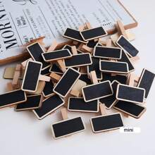 10 个 0.8 * 1.6 英寸木制迷你黑板夹，适用于备忘录、笔记、食品标签、派对装饰、迷你黑板广告牌、学校用品、返校 - 彩色 - 查看 1