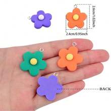 3/5/7 件花朵吊坠饰品树脂花朵向日葵吊坠首饰 DIY 项链手链钥匙扣首饰制作装饰工艺用品海滩度假派对婚礼生日周年纪念礼物配件毕业季开始季礼物首饰制作配件 - A - 查看 4