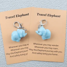 1 Stück/2 Stücke süßer Mini Elefanten Schlüsselanhänger, "Wohin du auch gehst, der Elefant ist bei dir und bringt dich nach Hause" ermutigende und tröstende Botschaft, der hübsche Elefant bringt Glück, niedlicher Harz-Tierdeko, geeignet für Feiertage, Geburtstage, Hochzeiten, Schulanfang, Partys, Auto-Accessoires, Taschenbaumler