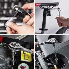 46pcs Mechanic Tool Kit - Steel Sockets With Ratchet Wrench, Multifunctional Auto Repair Set With Carrying Case, Manual Tools For DIY Projects