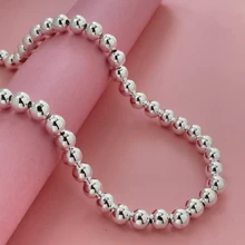 925 Silver 6MM Buddha Bead Necklace For Daily Wear And Gift Giving - White - View 9