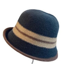 1 Pc 2024 Autumn/Winter New Elegant Retro Turn Up Brim Bucket Hat, Chic British Style Compact Look For Women Winter Outfits - Multicolor - View 15