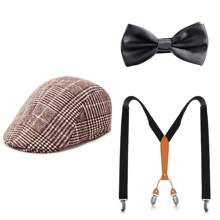 Set de 3 boinas a rayas retro elegantes estilo callejero, apropiadas para todas las temporadas