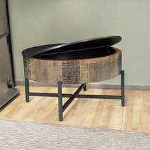 Rustic Vintage T1216C Coffee Table - Ideal For Living Rooms, Bedrooms & Offices, With Stylish Design, Durable Build, And Ample Storage Space, Perfect For Adding A Touch Of Retro Charm To Any Space - as pic - View 2