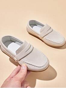 Modne, codzienne, nowe, antypoślizgowe, odporne na zużycie, lekkie mokasyny typu Oxford dla chłopców - Beżowy - Zobacz 5