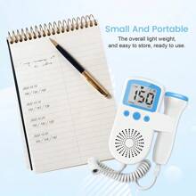 3MHz Ultrasound Fetal Heart Rate Monitor, Pregnant Women Ultrasound Fetal Heart Monitor, Fetal Monitor, Doppler Stethoscope, Pregnancy Fetal Doppler, Fetal Heart Rate Monitor - Blue and White - View 2