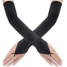 1 đôi găng tay dài không ngón kiểu dáng thanh lịch, cổ điển, màu trơn, thích hợp cho tiệc tùng, hẹn hò, đám cưới, tiệc sinh nhật, biểu diễn, cosplay, các sự kiện buổi tối mùa hè. - A - Xem 1