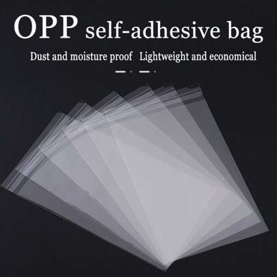 100 piezas Bolsas de celofán transparentes autoadhesivas y reutilizables selladas, de 2 a 13 pulgadas, adecuadas para regalos, presentes, bolsas para joyas, viajes, almacenamiento, empaque, regalos, envío, días festivos, entrega de regalos