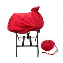 Cubre Monturas Proteccion para Sillas de Caballo Protege del Polvo y Humedad es Semi-impermeble Ajustable a Cualquier Montura - Rojo - Ver 1