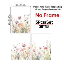 3 件套 3 幅植物花卉帆布艺术印刷品 - 水彩花卉墙壁海报 - 装饰艺术、极简主义、波西米亚风格 - 风景主题 - 适用于客厅、卧室、家庭办公室装饰 - 送给艺术爱好者的完美礼物 - 3pcs - 查看 13