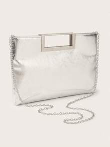 大容量豹纹翻盖手提包，适合女性日常通勤或约会，也适合派对、婚礼、舞会、盛会等场合，可搭配婚纱、礼服、晚礼服、生日礼服等。 - 銀色 - 查看 5