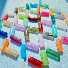 50pcs Fashion Colorful Cloudy Acrylic Tube Beads DIY Handmade Earrings, Necklace Jewelry Parts