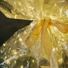 1set/3set LED Lights Flower Bouquet Wrapping Paper, Shiny Floral Bouquet Packing Film, DIY Flower Bouquet Craft Supplies, Wedding & Birthday Gift, 23.6X23.6 Inch (1pc ) - Multicolor - View 9