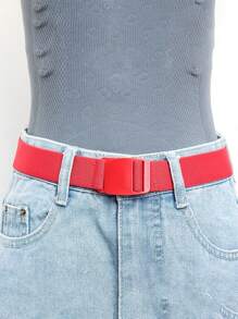 1 Pc Elastic Adjustable Stretch Woven Belt, Unisex Casual Buckle Waist Band