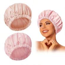 Shower Caps - Pink & Beige - View 2