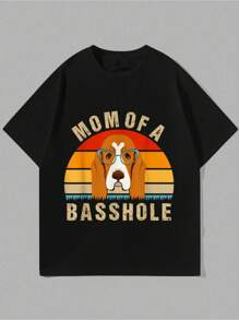 Women's Basset Hound Presents Funny Mom Of A Basshole T-Shirt