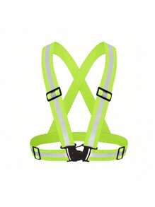 1pc Reflective Safety Vest With Adjustable High Visibility Reflective Strips, Suitable For Night Running, Walking, Cycling