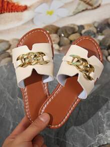 2025 New Children's Slippers, Fashion Slippers, Bohemian Style Slippers, Soft Sole Wear-Resistant Casual Slippers, Slippers, Golden Buckle Slippers